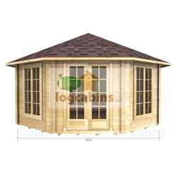 4.5m X 4.5m (15 X 15) Log Cabin (2082) - Double Glazing (34mm Wall Thickness)