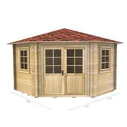 3m X 3m (10 X 10) Log Cabin (2036) - Double Glazing (34mm Wall Thickness)