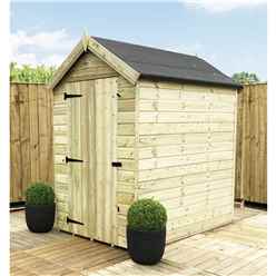 5 X 5 Premier Apex Garden Shed - 12mm Tongue And Groove Walls - Pressure Treated - Single Door - Windowless - 12mm Tongue And Groove Walls, Floor And Roof