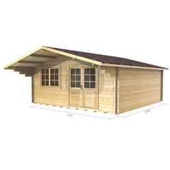 5m X 5m (16 X 16) Log Cabin (2148) - Double Glazing (70mm Wall Thickness)