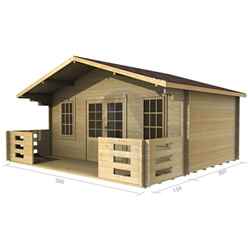 5m X 3m (16 X 10) Log Cabin (2089) - Double Glazing (70mm Wall Thickness)