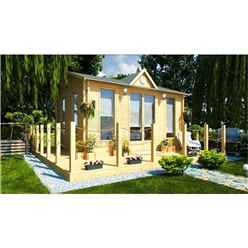 5m X 4m (16 X 13) Log Cabin (2140) - Double Glazing (70mm Wall Thickness)