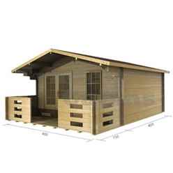 4m X 4m (13 X 13) Log Cabin (2046) - Double Glazing (70mm Wall Thickness)