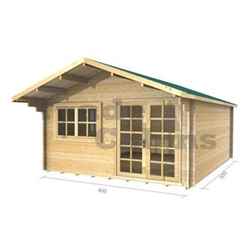 4m X 5m (13 X 16) Log Cabin (2061) - Double Glazing (70mm Wall Thickness)