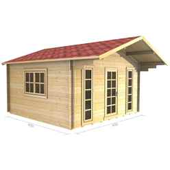 4m X 4m (13 X 13) Log Cabin (2051) - Double Glazing (70mm Wall Thickness)