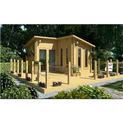 4m X 4m (13 X 13) Log Cabin (2054) - Double Glazing (44mm Wall Thickness)