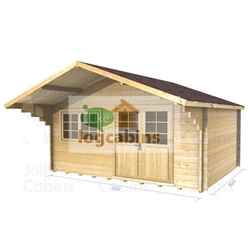 4.5m X 3.0m (15 X 10) Log Cabin (2081) - Double Glazing (44mm Wall Thickness)