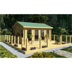 4.5m X 3.5m (15 X 12) Log Cabin (2075) - Double Glazing (70mm Wall Thickness)