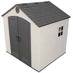 8 X 7.5 Duramax Plus Plastic Apex Shed With Plastic Floor + 1 Window (2.43m X 2.28m)