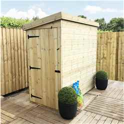 12 X 3 Pent Garden Shed - 12mm Tongue And Groove Walls - Pressure Treated - Windowless