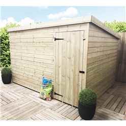 9 X 6 Pent Garden Shed -12mm Tongue And Groove Walls - Pressure Treated - Single Door - Windowless