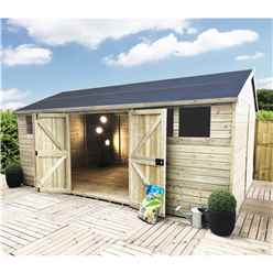 30 X 10 Reverse Premier Pressure Treated Tongue And Groove Apex Shed With Higher Eaves And Ridge Height 8 Windows And Safety Toughened Glass And Double Doors + Super Strength Framing