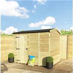 4 X 6  Reverse Super Saver Pressure Treated Tongue And Groove Apex Shed + Single Door + High Eaves 72 Windowless