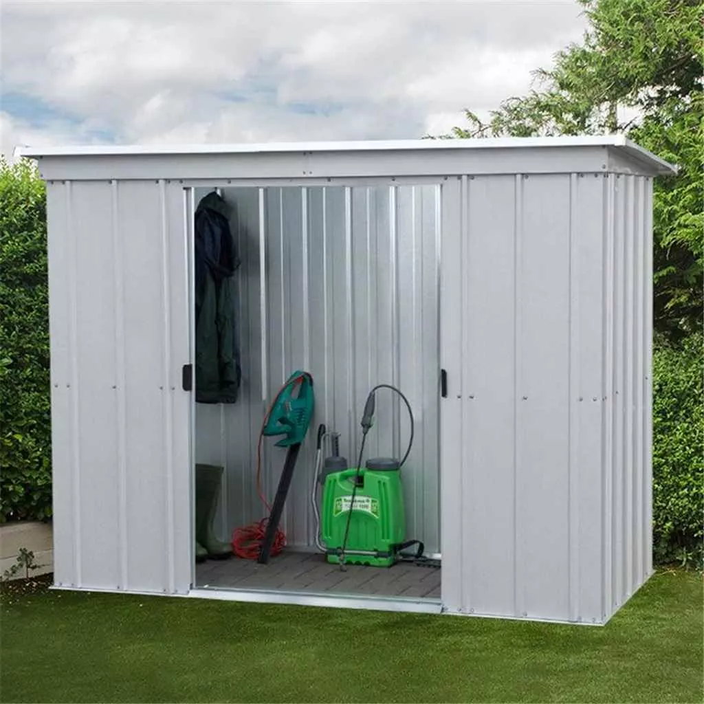 9ft 2" x 3ft 5" Pent Metal Shed + Free Anchor Kit (2.84m x 1.04m) product image