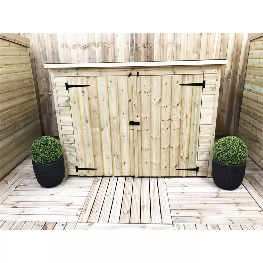 7 x 3 Pressure Treated T&G Bike Store With Double Doors