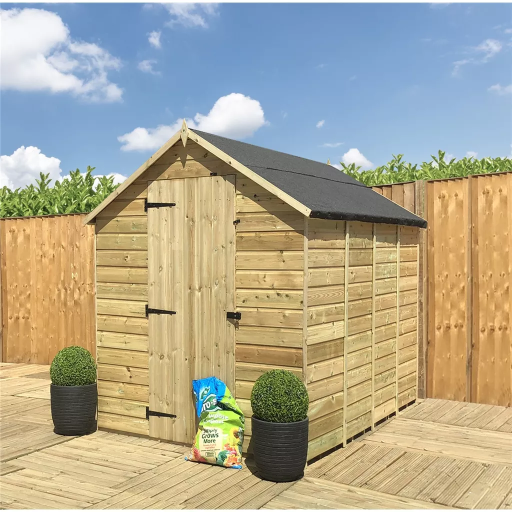 3 x 5 Windowless Pressure Treated T&G Single Door Apex Shed (low Eaves)