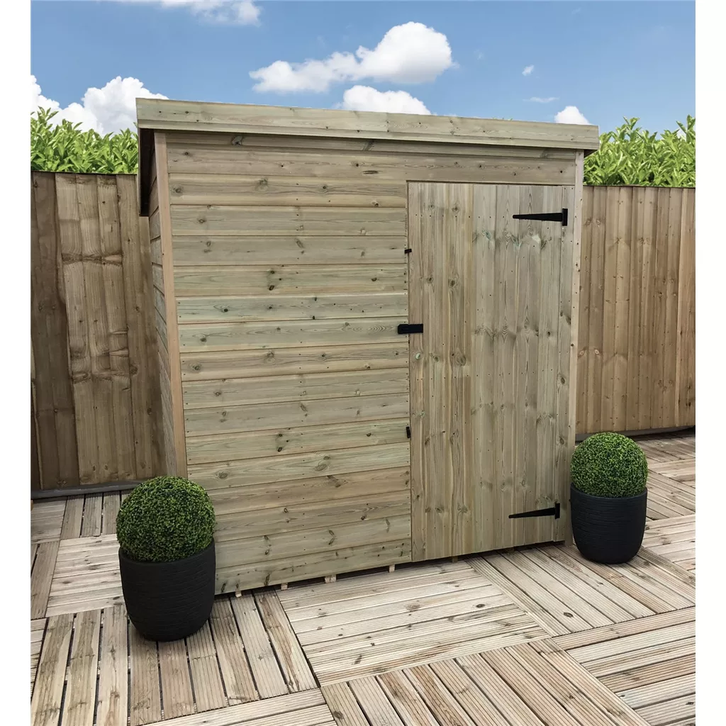 6 x 6 Windowless Pressure Treated T&G Pent Shed With Single Door product image