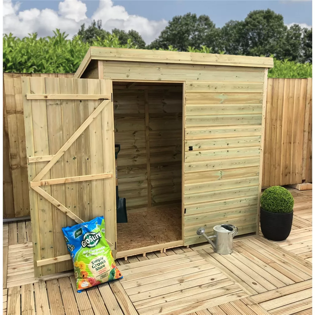6 x 6 Windowless Pressure Treated T&G Pent Shed With Single Door product image