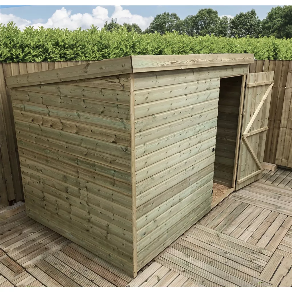 8 x 7 Windowless Pressure Treated T&G Pent Shed With Single Door product image