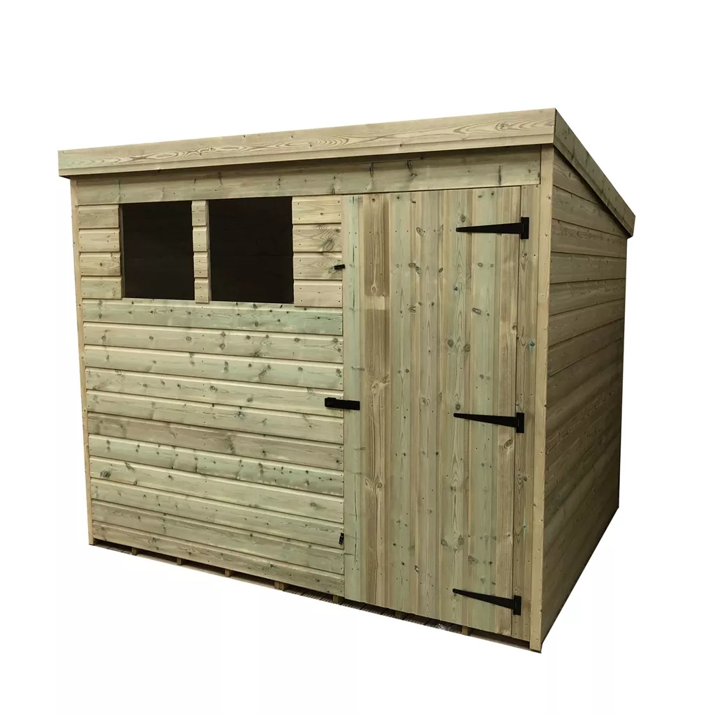 8 x 4 Pressure Treated T&G Pent Shed With 2 Windows, Single Door product image