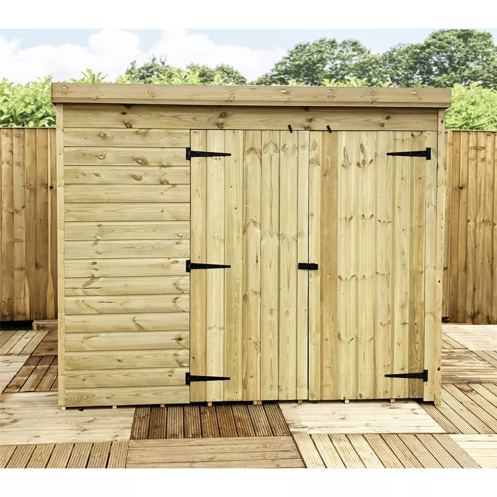 7 x 7 Windowless Pressure Treated T&G Pent Shed With Double Doors product image