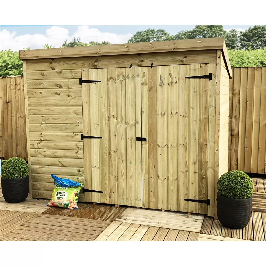 8 x 5 Windowless Pressure Treated T&G Pent Shed With Double Doors product image