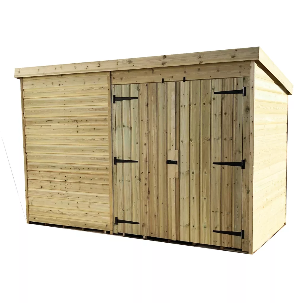 10 x 8 Windowless Pressure Treated T&G Pent Shed With Double Doors product image