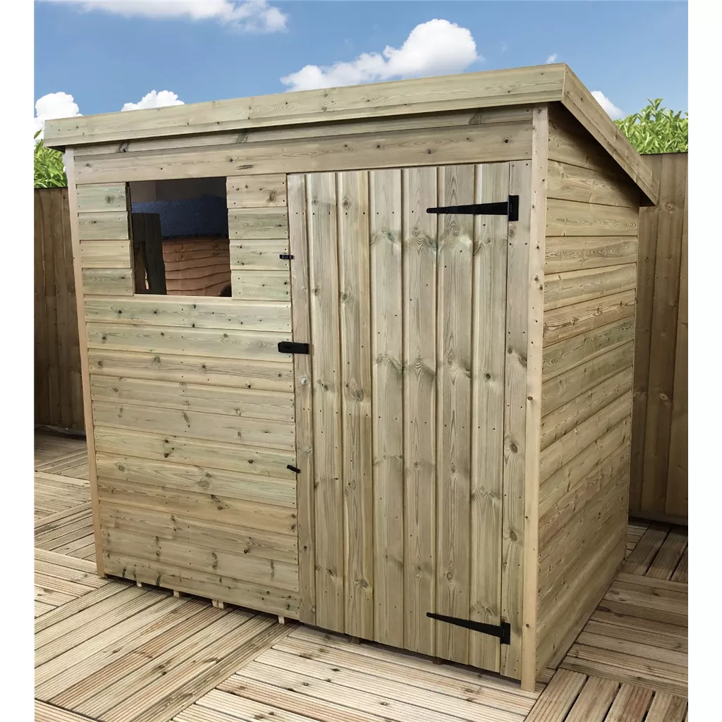 5 x 5 Pressure Treated T&G Pent Shed With 1 Windows, Single Door product image