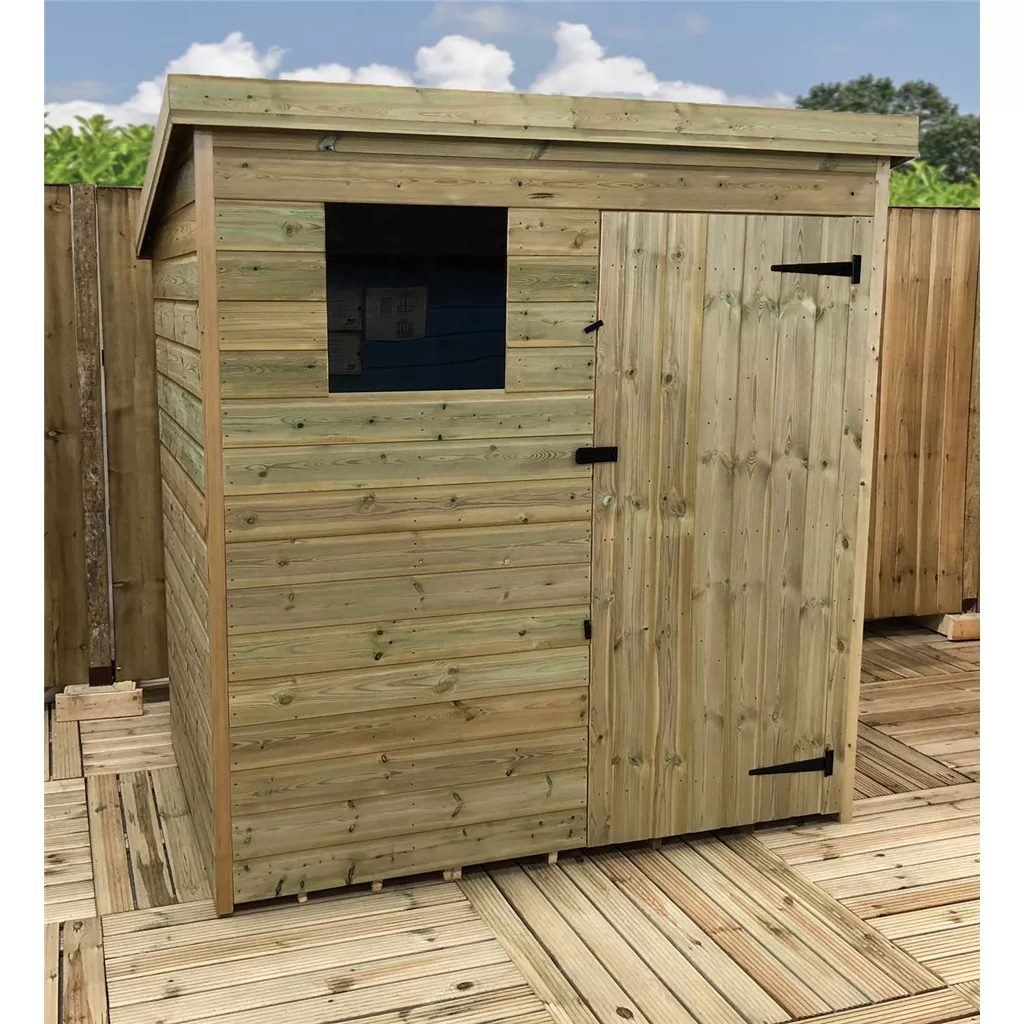 6 x 6 Pressure Treated T&G Pent Shed With 1 Windows, Single Door product image