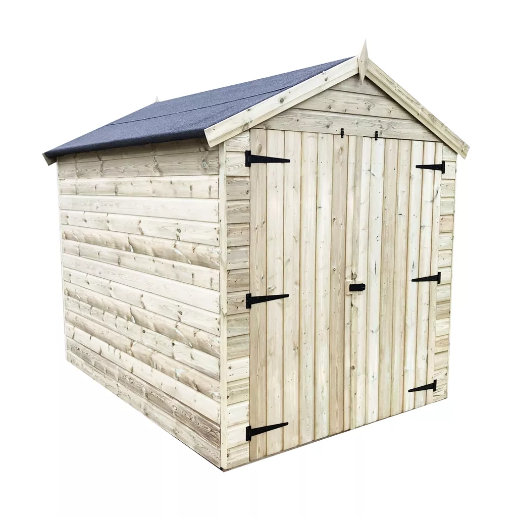 9 x 8 Windowless Premier Pressure Treated T&G Apex Shed – Higher Eaves, Double Door product image