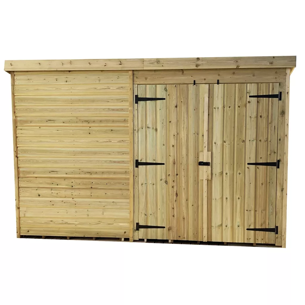 10 x 3 Windowless Pressure Treated T&G Pent Shed With Double Doors product image