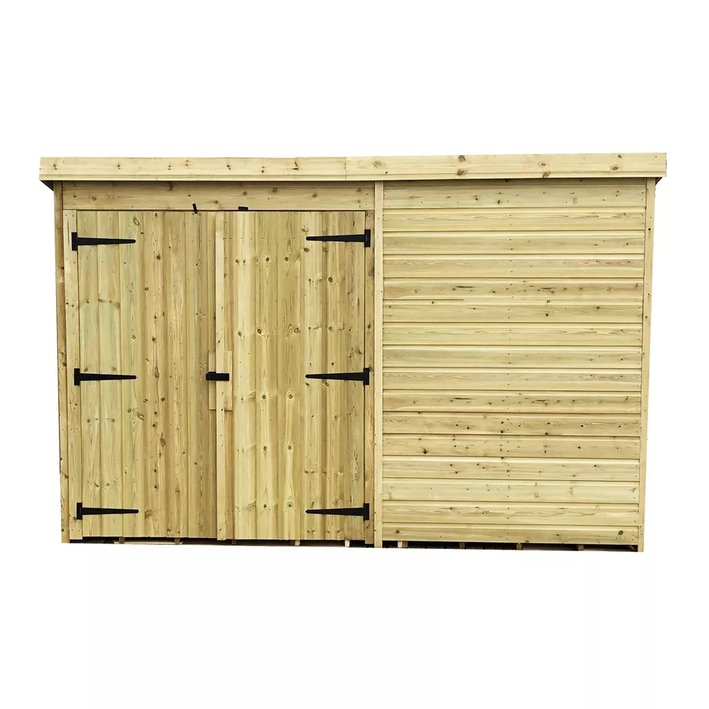 9 x 6 Windowless Pressure Treated T&G Pent Shed With Double Doors product image