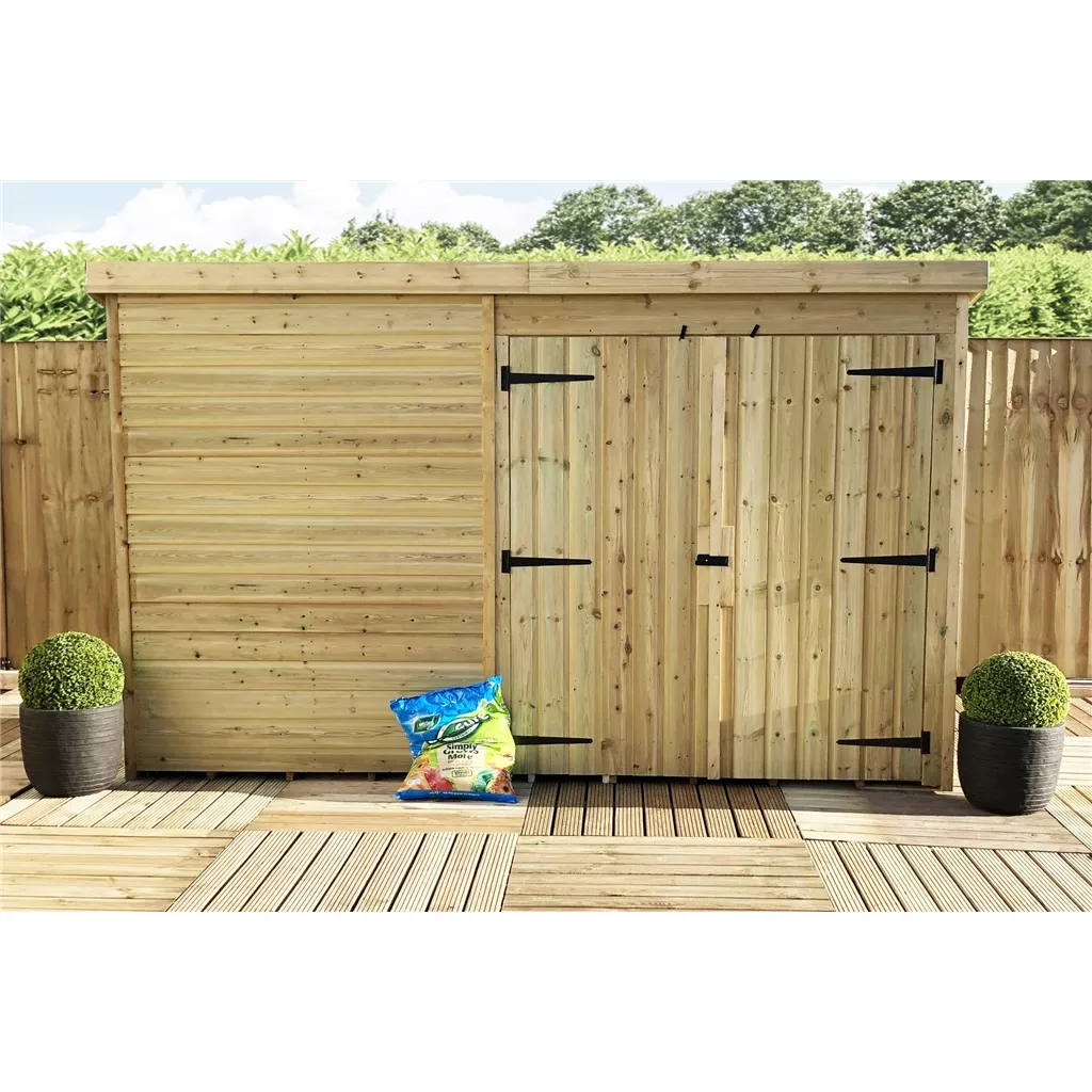 10 x 5 Windowless Pressure Treated T&G Pent Shed With Double Doors product image