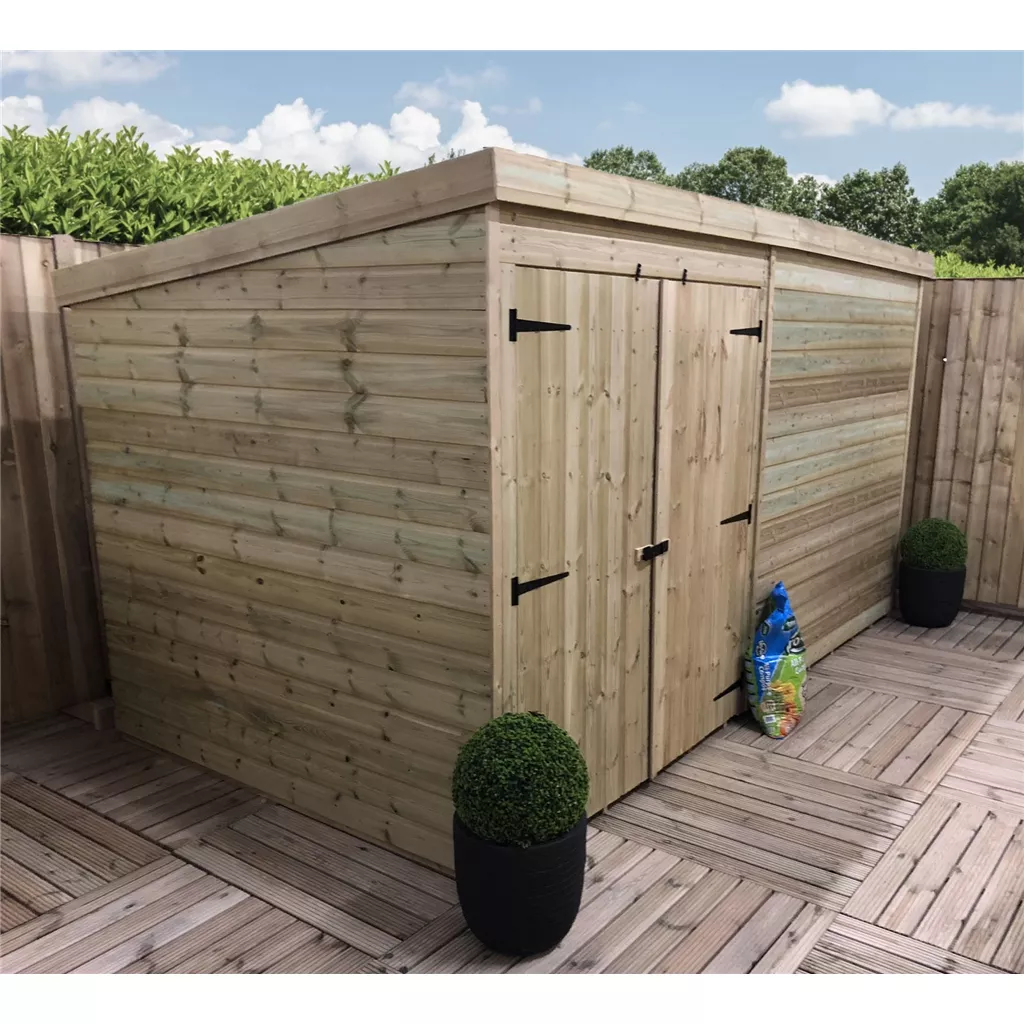 14 x 6 Windowless Pressure Treated T&G Pent Shed With Double Doors product image