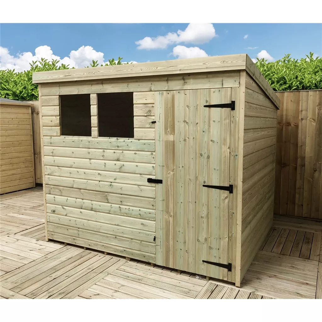 9 x 6 Pressure Treated T&G Pent Shed With 2 Windows, Single Door product image