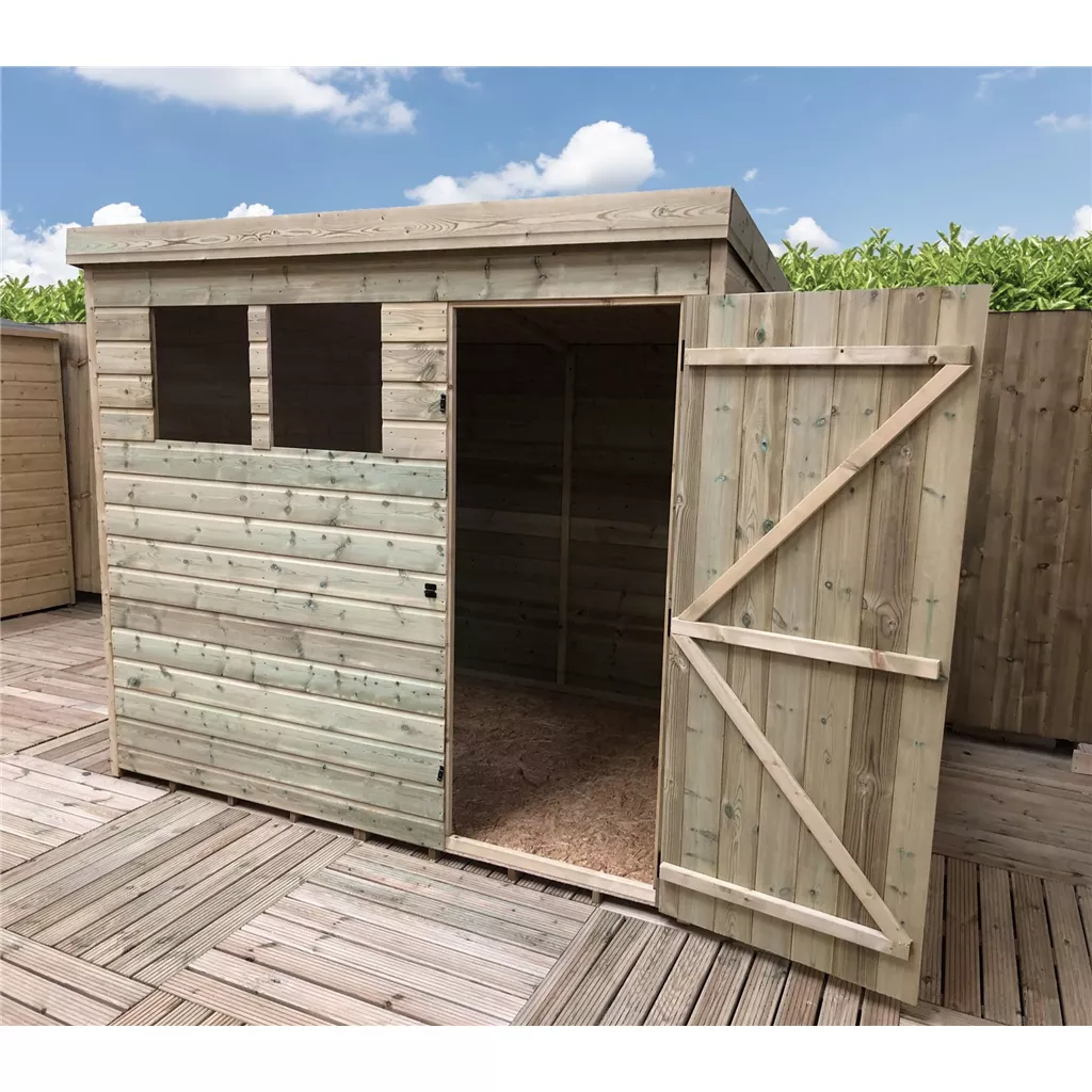 9 x 6 Pressure Treated T&G Pent Shed With 2 Windows, Single Door product image