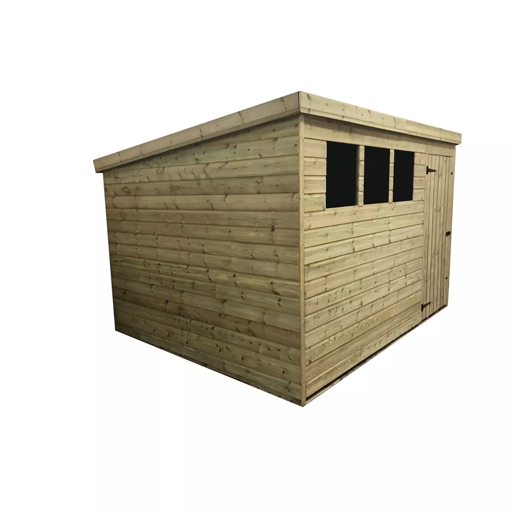 Bespoke 11 X 9 Pressure Treated T&G Pent Shed With 3 Windows, Single Door product image