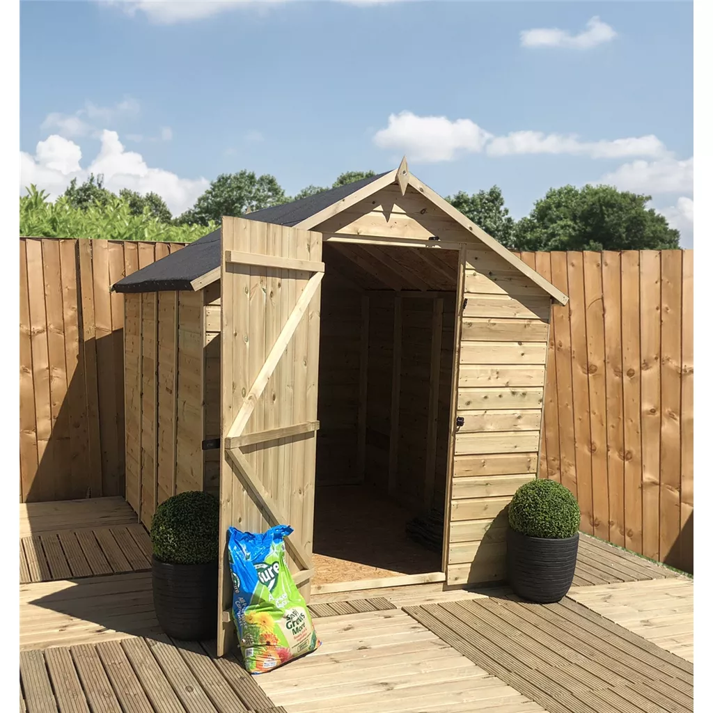 13 x 8 Windowless Pressure Treated T&G Single Door Apex Shed (low Eaves) product image