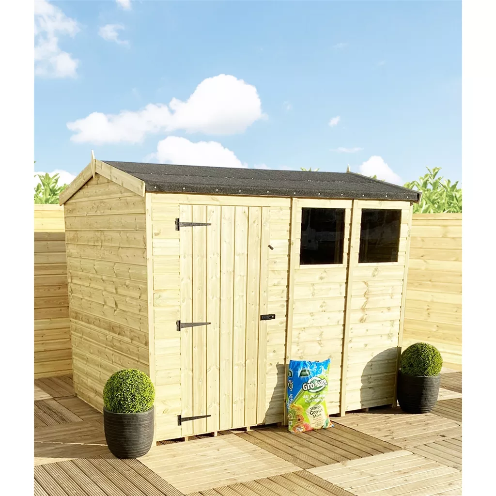 7 x 5 Reverse Pressure Treated T&G Single Door Apex Shed – High Eaves+ 1 Window product image