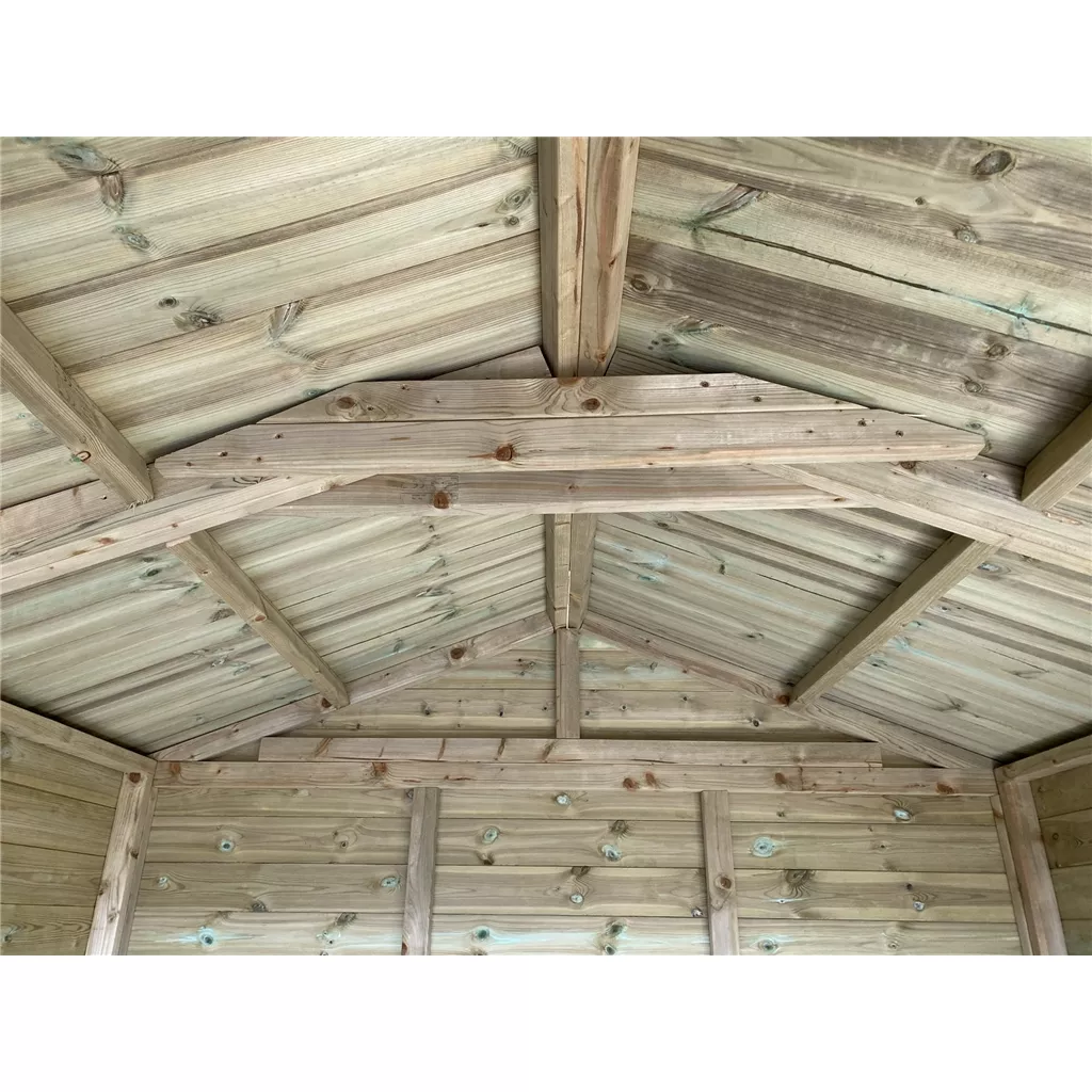 8 x 7 Premium Outside Dining Shelter / Smoking Shelter - Pressure Treated T&G Apex - Includes 6ft Picnic Bench product image