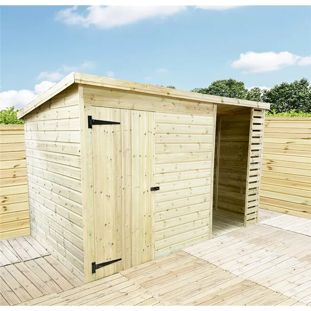 14 x 7 Pressure Treated T&G Pent Shed With Storage Area Windowless product image