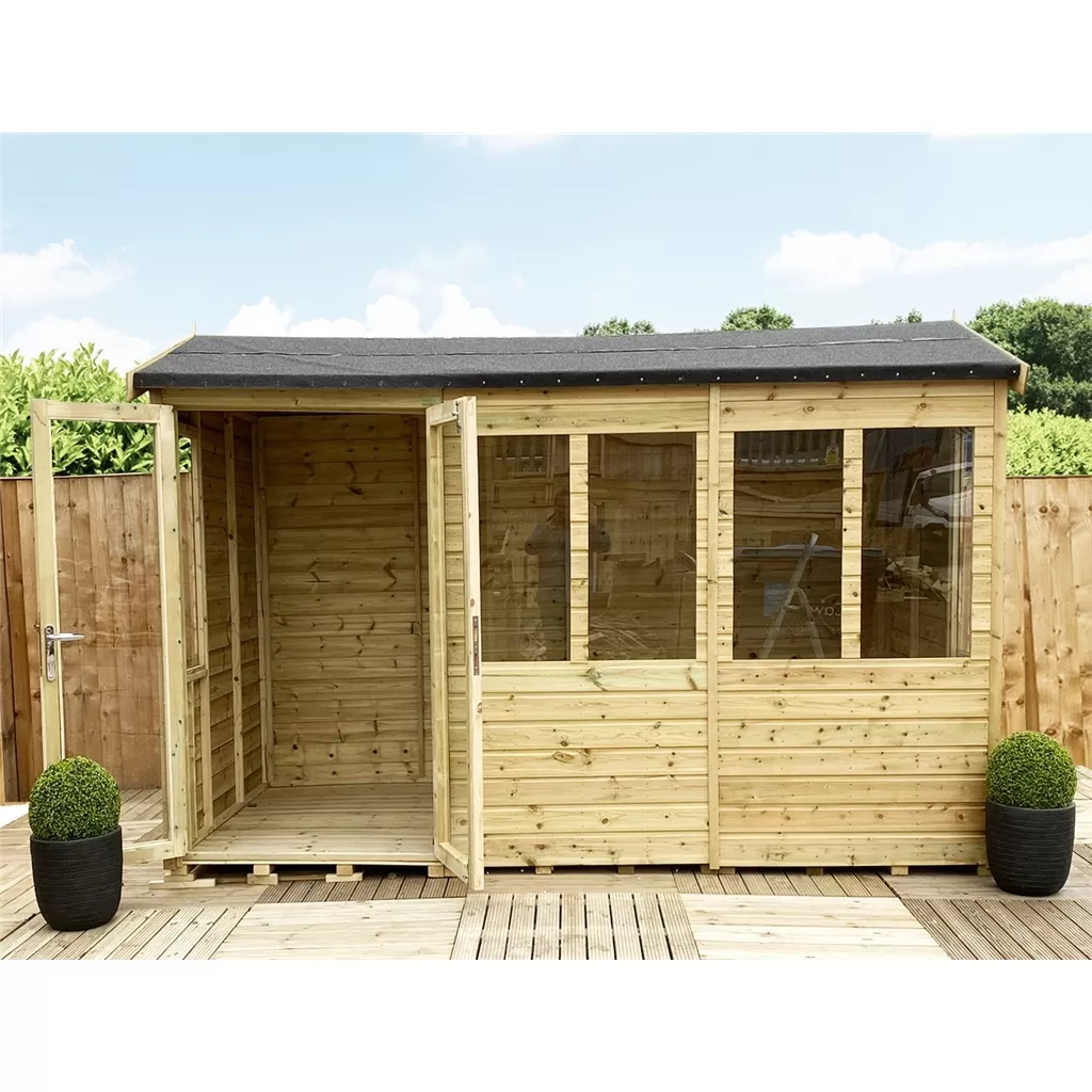 7 x 13 Reverse Pressure Treated Apex Summerhouse – Long Windows product image
