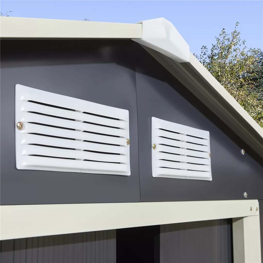 6 x 4 Double Door Metal Apex Shed – Dark Grey product image