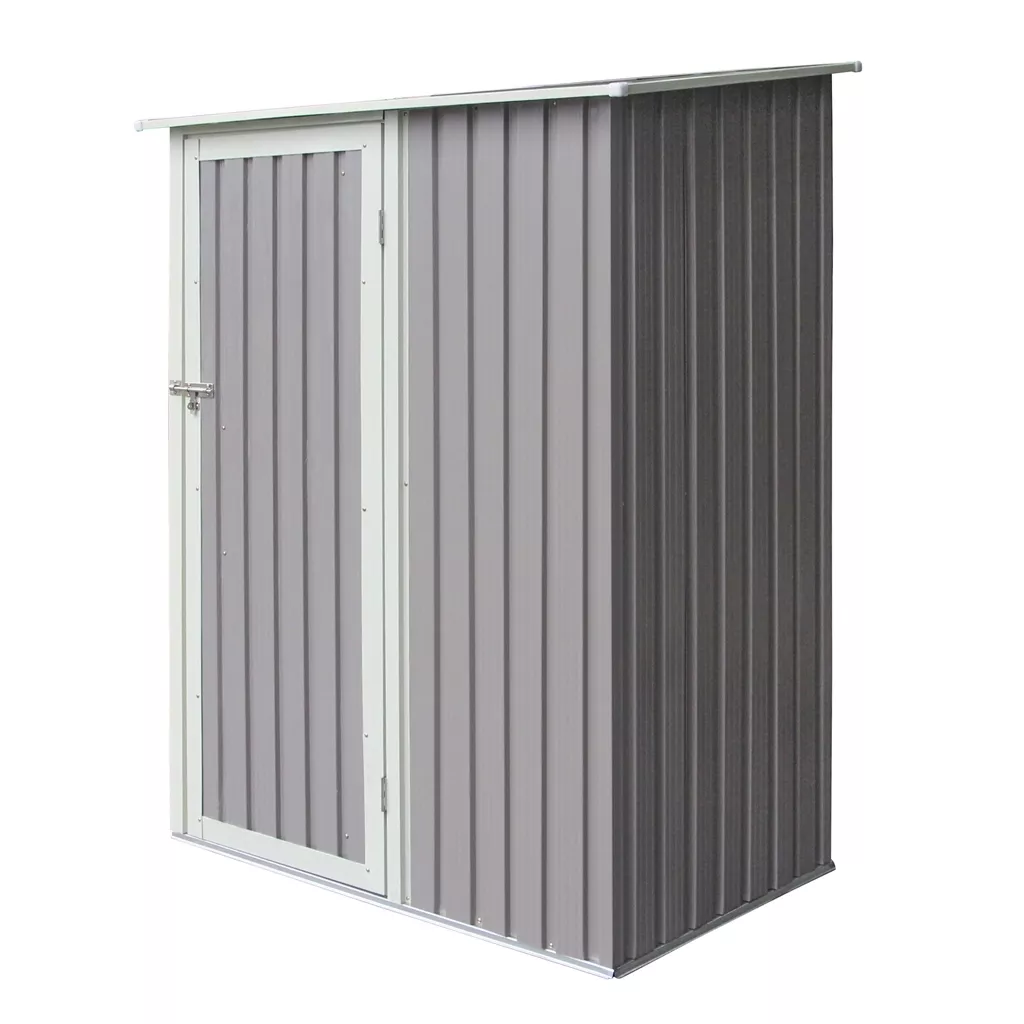 5 x 3 Single Door Metal Pent Shed – Light Grey product image