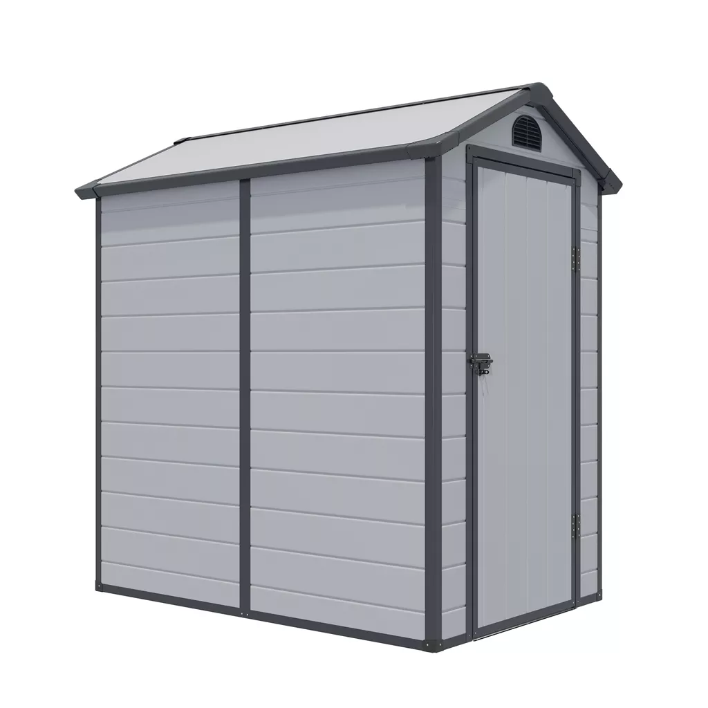 4 x 6 Single Door Apex Plastic Shed - Light Grey product image