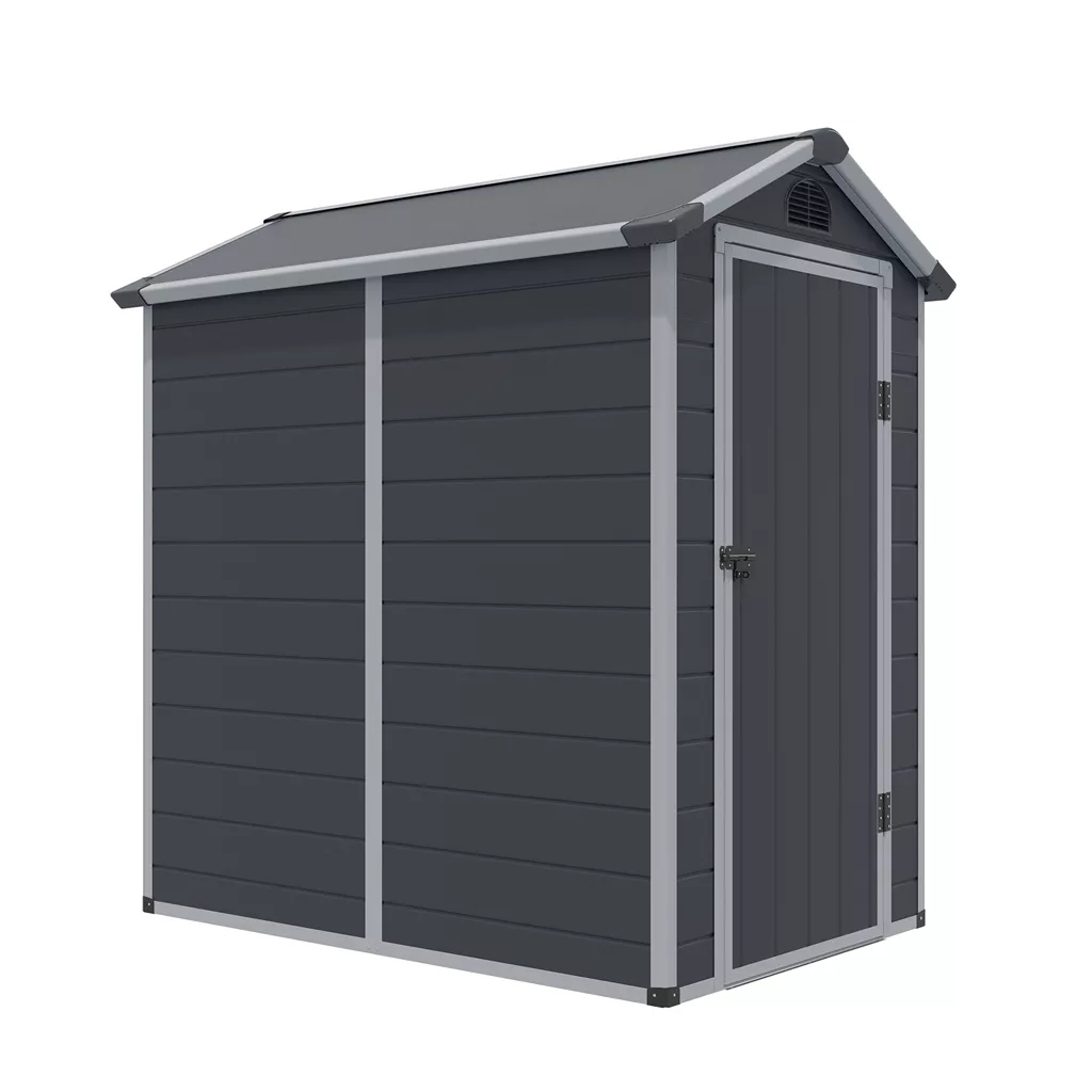 4 x 6 Single Door Apex Plastic Shed - Dark Grey product image