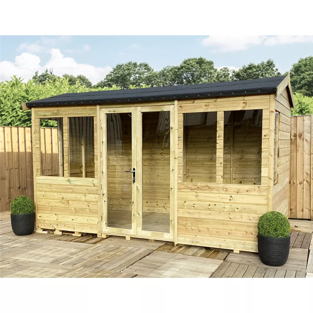 7 x 20 Reverse Pressure Treated Apex Summerhouse – High Eaves product image