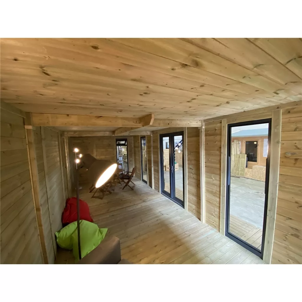 3m × 7m (10ft × 23ft) Executive Plus Insulated Garden Office – PVC French Doors & Windows product image