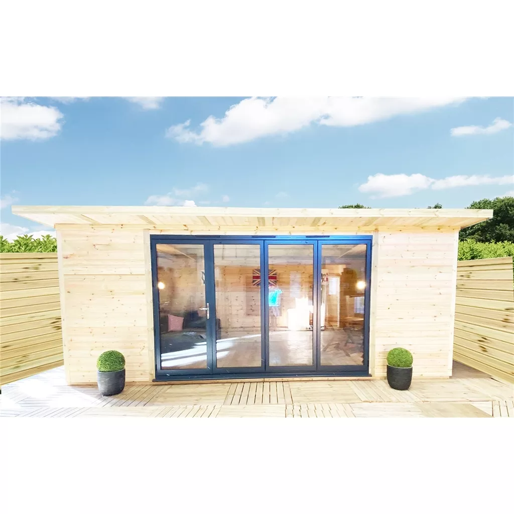 6m × 5m (20ft × 16ft) DELUXE PLUS Insulated Garden Office – Aluminium BiFold Doors product image