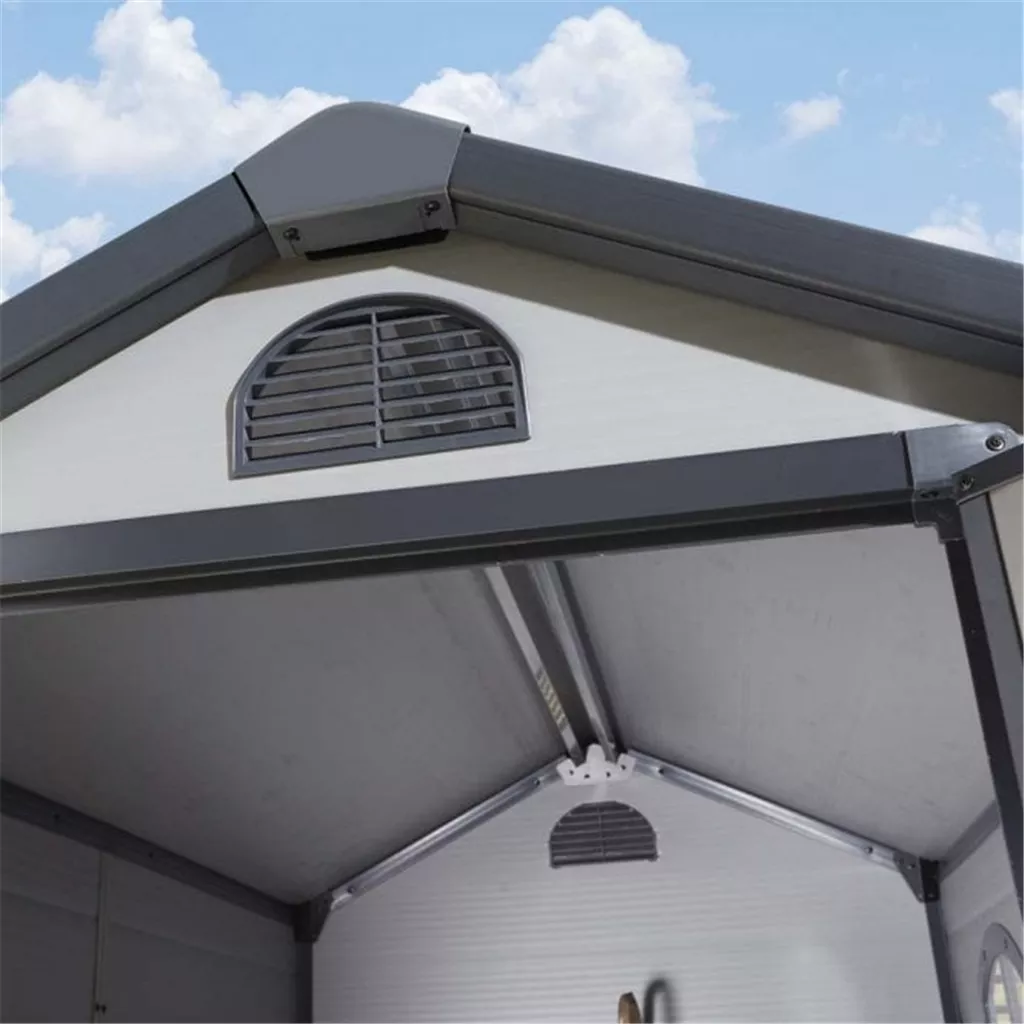 4ft x 3ft Deluxe Stratton Plastic Shed Single Door Apex Shed With Foundation Kit - Light Grey product image
